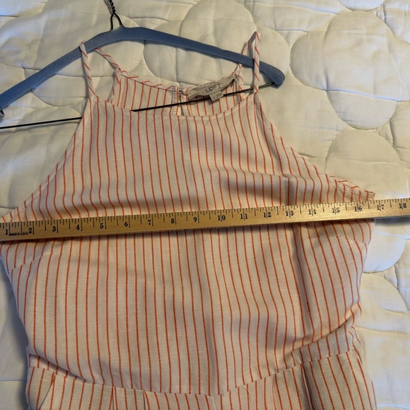 LOFT Linen Pink and White Striped Jumpsuit - Picture 11 of 12